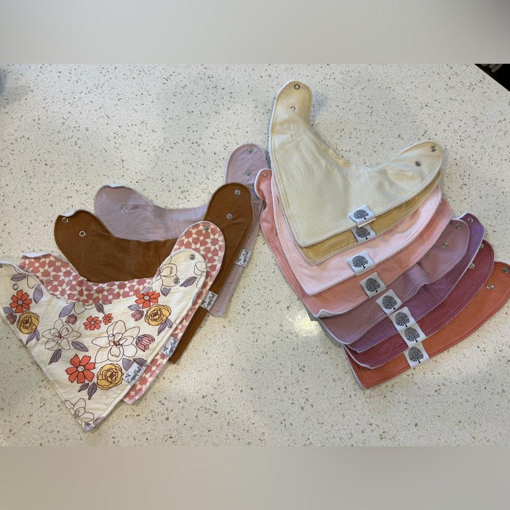 Assorted Baby Bibs - Bundle of 12, Copper Pearl
